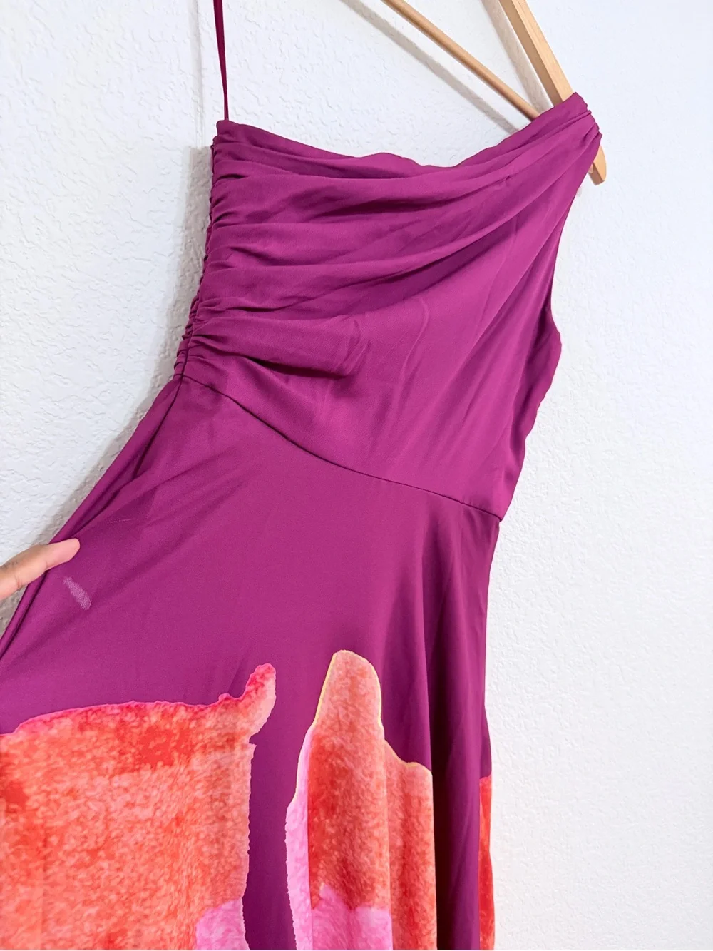 AMUR floral one shoulder gown size 4 - Picture 14 of 16